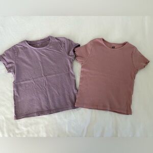 H&M Girls' Lavender & Dusty Pink Short Sleeve Tees - set of two